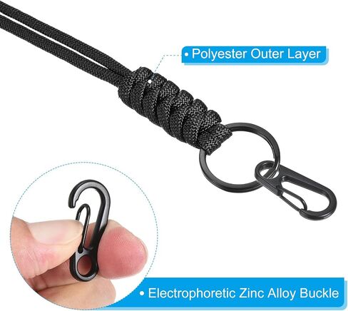 Patikil Badge Lanyard Netclace Keychain Cord Metal Clasp Clasp Hook Ring Strap للمفاتيح حامل بطاقة بطاقة هوية الصافرة in Saudi Arabia