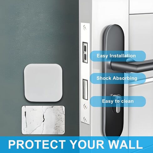 Hordion Door Stopper Wall Protector, Silicone Door Knob Guard Wall Shield, Round Self-Adhesive Door Handle Bumper Silencer for Home Office School 6 Pack, White in Saudi Arabia