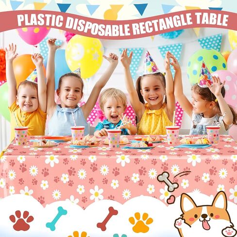 2 PCS PUPPY DAISY PAW PRINT TOLLOTHS PINK RISTANGE RISTANGLE COVER DISY FLOWER PURPAY PIRMPHY DECREATIONS FOR PET DOG تحت عنوان لوازم الحفلات (108 × 54 بوصة) in Saudi Arabia