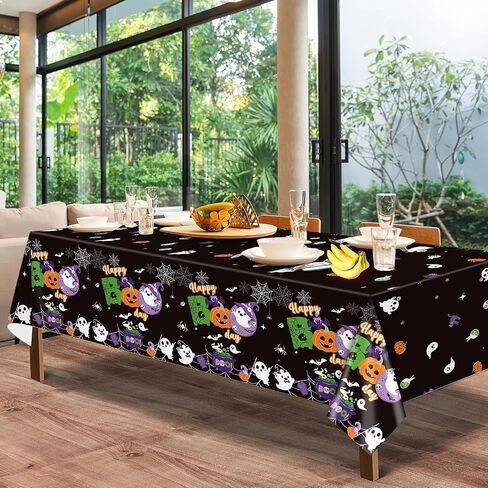 3Pcs Happy Boo Day Decorations Happy Boo Day Tablecloth for Halloween Birthday Party Decorations Halloween Tablecloth for Boo Birthday Party Supplies in Saudi Arabia