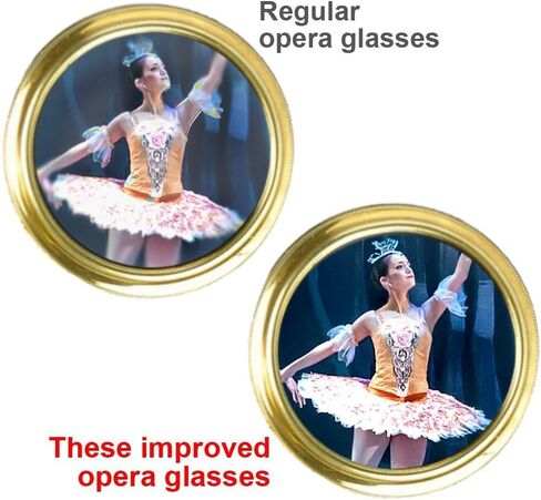 HQRP Opera Glasses Rose/Pink-Pearl with Gold Trim w/Crystal Clear Optic (CCO), Extendable Handle in Kuwait