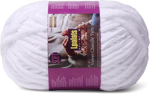 غزل تشنيل مكتنزة للكروشيه - 2x200g غزل بطانية الطفل للكروشيه الناعم - 350 ياردة خيوط زهرية سميكة للحياكة الأميجورومي (2 ، أسود) in Kuwait