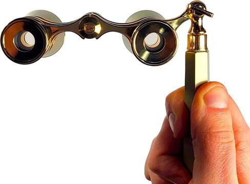 HQRP Opera Glasses Rose/Pink-Pearl with Gold Trim w/Crystal Clear Optic (CCO), Extendable Handle in Kuwait