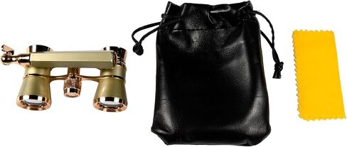 HQRP Opera Glasses Rose/Pink-Pearl with Gold Trim w/Crystal Clear Optic (CCO), Extendable Handle in Kuwait