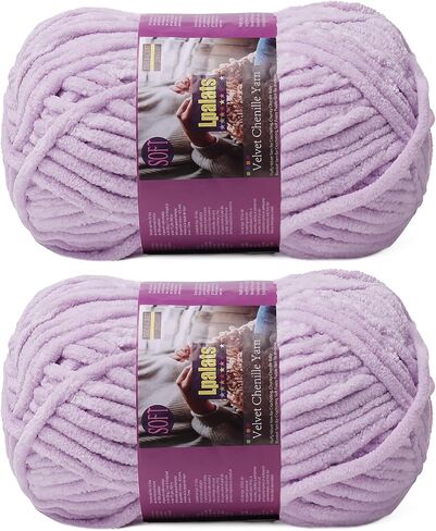 غزل تشنيل مكتنزة للكروشيه - 2x200g غزل بطانية الطفل للكروشيه الناعم - 350 ياردة خيوط زهرية سميكة للحياكة الأميجورومي (2 ، أسود) in Kuwait