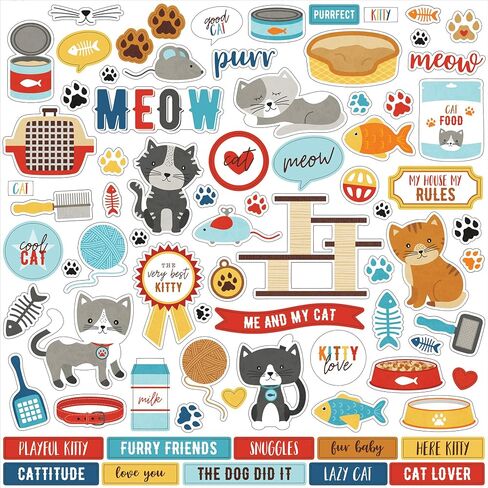 ECHO PARK PAPER COMPANY I LOVE MY CAT STCKRS 12X12ELEMT, Elements in Saudi Arabia