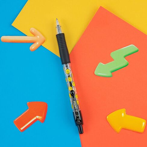 PILOT, G2 Premium Gel Roller Pens, G2 x SmileyWorld® Collection, Write Happier, 10 Pack Pouch, Fine Point 0.7 mm, Assorted in Saudi Arabia