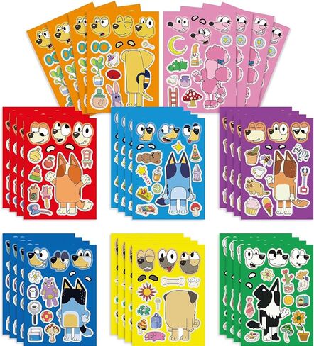 BLYTOY Make-a-face Stickers Sheets Make Your Own Stickers,Mixed & Matched with 8 Designed Characters(3 of Each) for Party Favors Supplies, Reward, Decor, Gift Idea in Saudi Arabia