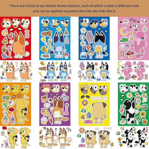BLYTOY Make-a-face Stickers Sheets Make Your Own Stickers,Mixed & Matched with 8 Designed Characters(3 of Each) for Party Favors Supplies, Reward, Decor, Gift Idea in Saudi Arabia