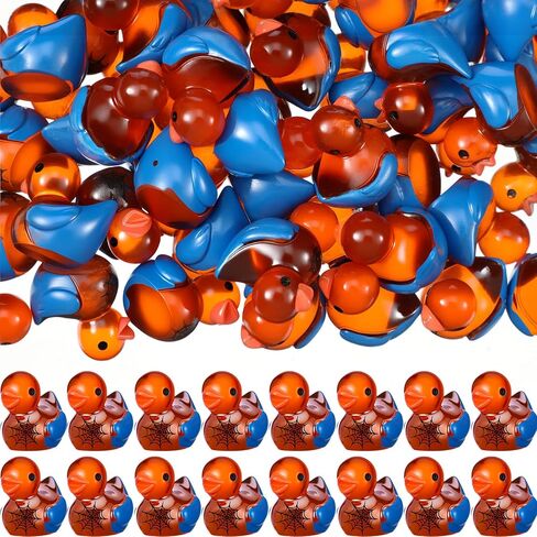 60 Pcs Halloween Mini Resin Spiderweb Ducks Tiny Ducks with Spiderweb Small Resin Animals Figures Landscape for Home Office Car Decor Festive Gift in Saudi Arabia