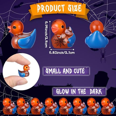 60 Pcs Halloween Mini Resin Spiderweb Ducks Tiny Ducks with Spiderweb Small Resin Animals Figures Landscape for Home Office Car Decor Festive Gift in Saudi Arabia
