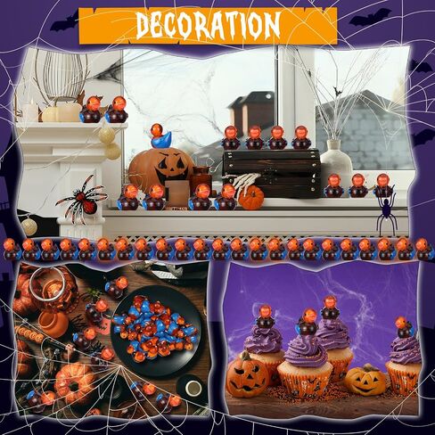 60 Pcs Halloween Mini Resin Spiderweb Ducks Tiny Ducks with Spiderweb Small Resin Animals Figures Landscape for Home Office Car Decor Festive Gift in Saudi Arabia