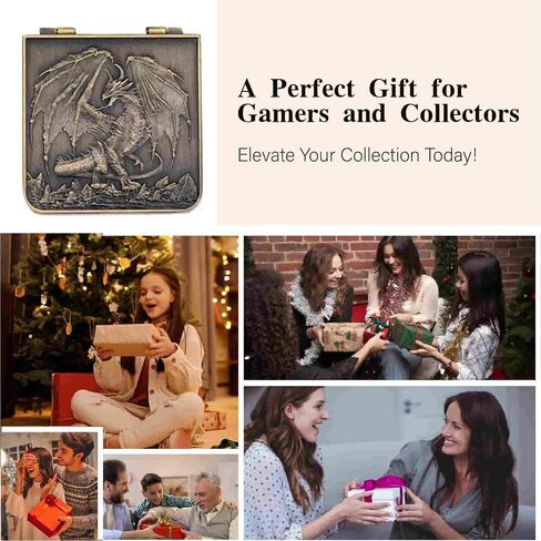 Foldable Spinner Metal DND Dice Set – Compact Elegant Design with D4, D6, D8, D10, D12, D20, D% for TTRPG Gifts in Kuwait