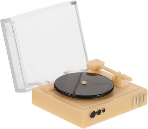 Miniature Record Player 1:12 Scale Dollhouse Vintage Phonograph Gramophone Record Player Dollhouse Doll Furniture Accessories Mini Life Scene Craft for Dollhouse in Saudi Arabia