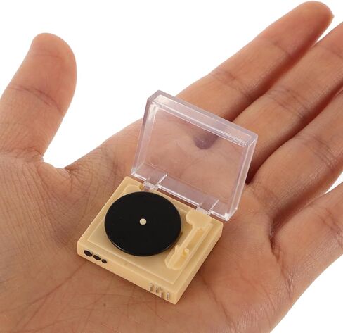 Miniature Record Player 1:12 Scale Dollhouse Vintage Phonograph Gramophone Record Player Dollhouse Doll Furniture Accessories Mini Life Scene Craft for Dollhouse in Saudi Arabia