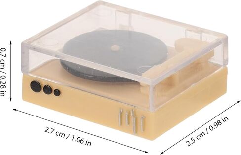 Miniature Record Player 1:12 Scale Dollhouse Vintage Phonograph Gramophone Record Player Dollhouse Doll Furniture Accessories Mini Life Scene Craft for Dollhouse in Saudi Arabia