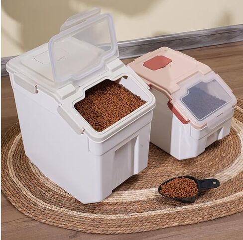 Rice Container 25 lbs Airtight Flour Storage Containers with Wheels Seal Locking Lid, BPA Free Rice Bin with Measuring Cup & Scoop for Rice, Flour, Sugar, Cereal (2 Pack Blue) in Kuwait