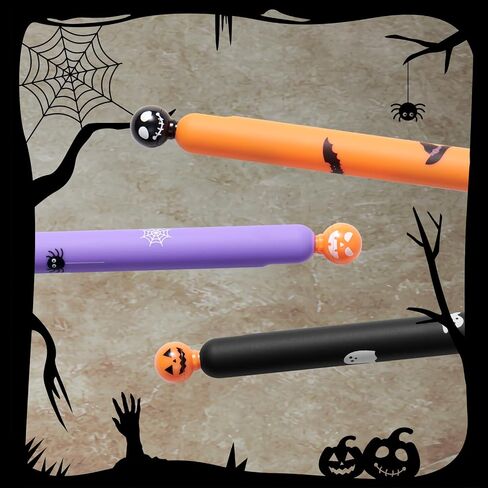 Kaco POPUP Gel Pens 3 Pieces for Halloween 0.5mm Cute Stationery Journaling Note Taking Quick Drying Aesthetic Pens, Black Ink in Saudi Arabia