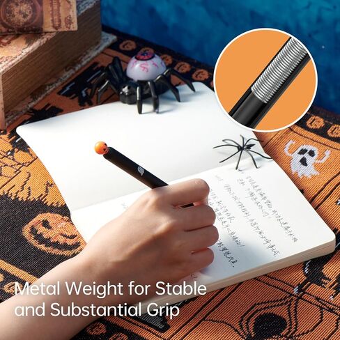 Kaco POPUP Gel Pens 3 Pieces for Halloween 0.5mm Cute Stationery Journaling Note Taking Quick Drying Aesthetic Pens, Black Ink in Saudi Arabia