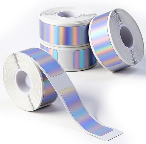 4 Rolls D30 Labels, 12mm x 40mm Replacement D30 Label Tape, Print Master Labels Refill 160 Tapes/Roll, Smart Mini Label Maker Refill Thermal Sticker Paper for Office, Holographic Silver in Kuwait