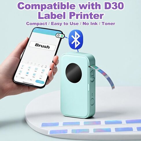 4 Rolls D30 Labels, 12mm x 40mm Replacement D30 Label Tape, Print Master Labels Refill 160 Tapes/Roll, Smart Mini Label Maker Refill Thermal Sticker Paper for Office, Holographic Silver in Kuwait