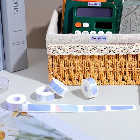 4 Rolls D30 Labels, 12mm x 40mm Replacement D30 Label Tape, Print Master Labels Refill 160 Tapes/Roll, Smart Mini Label Maker Refill Thermal Sticker Paper for Office, Holographic Silver in Kuwait