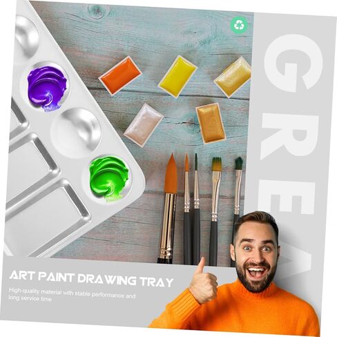 Aluminum Paint Mixing Tray Set 3-Piece Painting Palette for Watercolor Acrylic Gouache Artist Supplies Easy to Clean in Kuwait