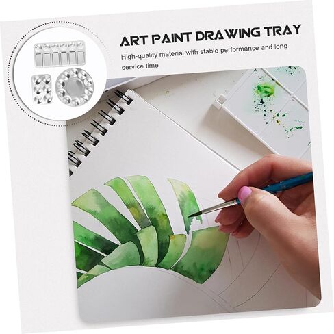 Aluminum Paint Mixing Tray Set 3-Piece Painting Palette for Watercolor Acrylic Gouache Artist Supplies Easy to Clean in Kuwait