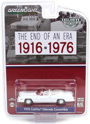1976 Eldorado Convertible White with Red and Blue Stripes The End of an Era 1916-1976" "Hobby Exclusive Series 1/64 Diecast Model Car by Greenlight 30473 in Saudi Arabia