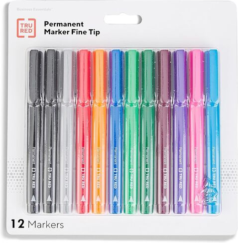 Staples Tru Red Pen علامات دائمة ، حزمة متنوعة نصيحة من 12 in Saudi Arabia