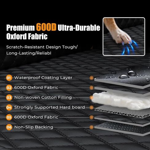Dog Car Seats for Small Medium Sized Dogs, Foldable Puppy Back Seat Extender with Hard Bottom for Dogs Up to 50 lbs, Waterproof Pet Seat Cover for Cars/SUV/Truck, Black in Saudi Arabia