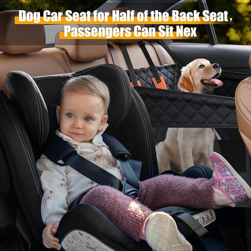 Dog Car Seats for Small Medium Sized Dogs, Foldable Puppy Back Seat Extender with Hard Bottom for Dogs Up to 50 lbs, Waterproof Pet Seat Cover for Cars/SUV/Truck, Black in Saudi Arabia