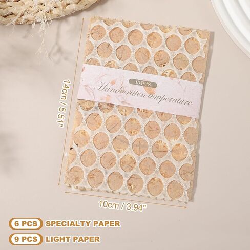uxcell 45 Sheets Textured Scrapbook Paper, Mixed Special Paper Mesh Fabric Assorted Set for Scrapbooking Junk Journal Card DIY Materials Collage Card Embellishments Supplies, Beige in Saudi Arabia