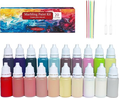 Jajado 27 PCS مجموعة طلاء الرخام المائية ، حبر الرخام المائي والرخامي التركي النمط الأكريليك الدبوب العائم للفنون والحرفية هدايا لعيد الميلاد ، عيد الهالوين ، عيد ميلاد in Kuwait