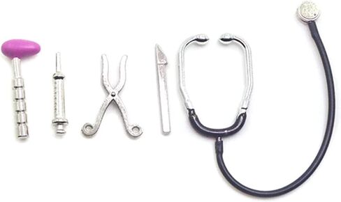 Dollhouse Miniature Medical Set ، 5 قطع أدوات رعاية سماعة الطبيب ، وملحقات المستشفيات لزينة المنزل ، Dollhouse Dolls Miniature Garden Kit ، ملحقات الديكور دمية Dollhouse in Kuwait