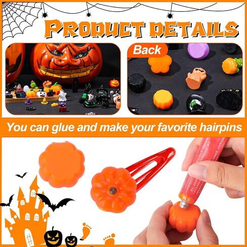 40 PCS Halloween Miniatures ، Mini Sompurines Bulk String with Mupkin Ghost Skull Candy Torms to Hide ، Halloween Decorations for Party Fivors ، Bac Fillers ، Garden Dollhouse in Saudi Arabia