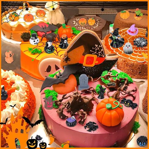40 PCS Halloween Miniatures ، Mini Sompurines Bulk String with Mupkin Ghost Skull Candy Torms to Hide ، Halloween Decorations for Party Fivors ، Bac Fillers ، Garden Dollhouse in Saudi Arabia