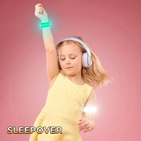 10-Pack LED Glow Bracelets Light Up Wristbands for Kids and Adults. Party Favors for Birthdays, Concerts, Festivals, Raves, Night Safety Bands for Running and Cycling in Saudi Arabia