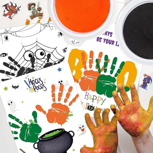 Zoyeven 32pcs Fall Handprint Crafts Kits Fall Party Favors Autumn Pumpkin Maples Classroom Activities Elementary Supplies Decor with Stickers in Kuwait