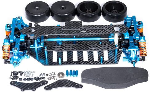 Alloy & Carbon RC Chassis Shaft Drive Touring Car Car Pody Kit for 1/10 Tamiya TT02 ترقيات in Saudi Arabia