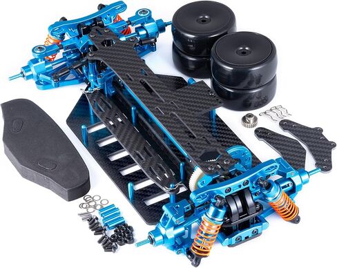 Alloy & Carbon RC Chassis Shaft Drive Touring Car Car Pody Kit for 1/10 Tamiya TT02 ترقيات in Saudi Arabia
