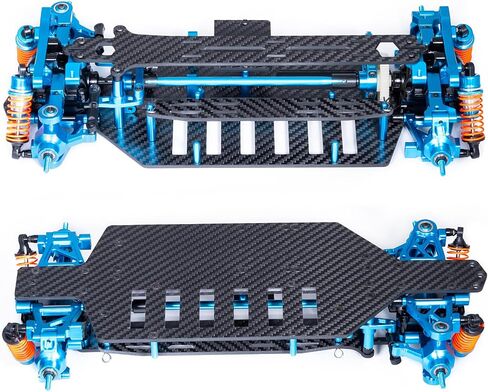 Alloy & Carbon RC Chassis Shaft Drive Touring Car Car Pody Kit for 1/10 Tamiya TT02 ترقيات in Saudi Arabia