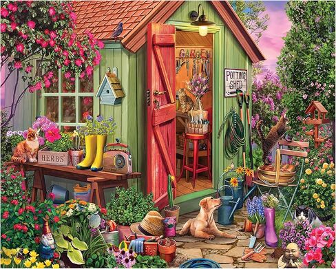 White Mountain Potting Shed Puzzle 1000 Piece Spring Jigsaw Puzzles for Adult Grandparents in Saudi Arabia