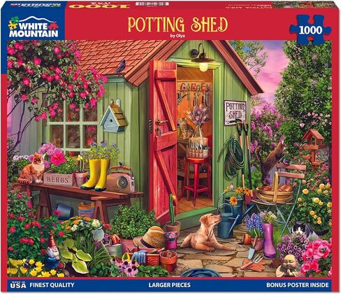 White Mountain Potting Shed Puzzle 1000 Piece Spring Jigsaw Puzzles for Adult Grandparents in Saudi Arabia