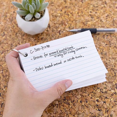 BAZIC Index Cards 3x5 Inches, Index Cards with Ring, Cute Floral Poly Cover, White Ruled, 100 Count, Flash Cards Notecards for Studying Learning Student School College Office, 6-Pack in Saudi Arabia