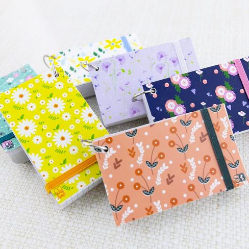 BAZIC Index Cards 3x5 Inches, Index Cards with Ring, Cute Floral Poly Cover, White Ruled, 100 Count, Flash Cards Notecards for Studying Learning Student School College Office, 6-Pack in Saudi Arabia
