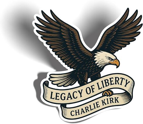 Legacy of Liberty Eagle Charlie Kirk Memorial Sticker Decal Notebook الكمبيوتر المحمول 5.5 " in Saudi Arabia