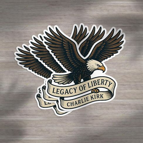 Legacy of Liberty Eagle Charlie Kirk Memorial Sticker Decal Notebook الكمبيوتر المحمول 5.5 " in Saudi Arabia