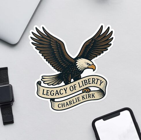 Legacy of Liberty Eagle Charlie Kirk Memorial Sticker Decal Notebook الكمبيوتر المحمول 5.5 " in Saudi Arabia