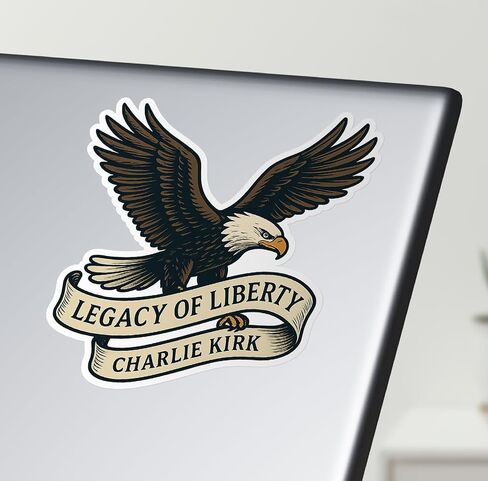Legacy of Liberty Eagle Charlie Kirk Memorial Sticker Decal Notebook الكمبيوتر المحمول 5.5 " in Saudi Arabia
